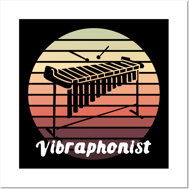 Playing Vibraphone In Love with Vibraphone Music Vibraphonist Mallet Percussion Instrument Wall Art by Mochabonk